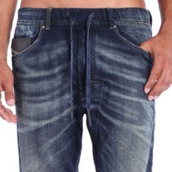 DIESEL MENS COTTON NARROT BLUE DENIM SWEAT PANTS SIZE 36 - Picture 2 of 12